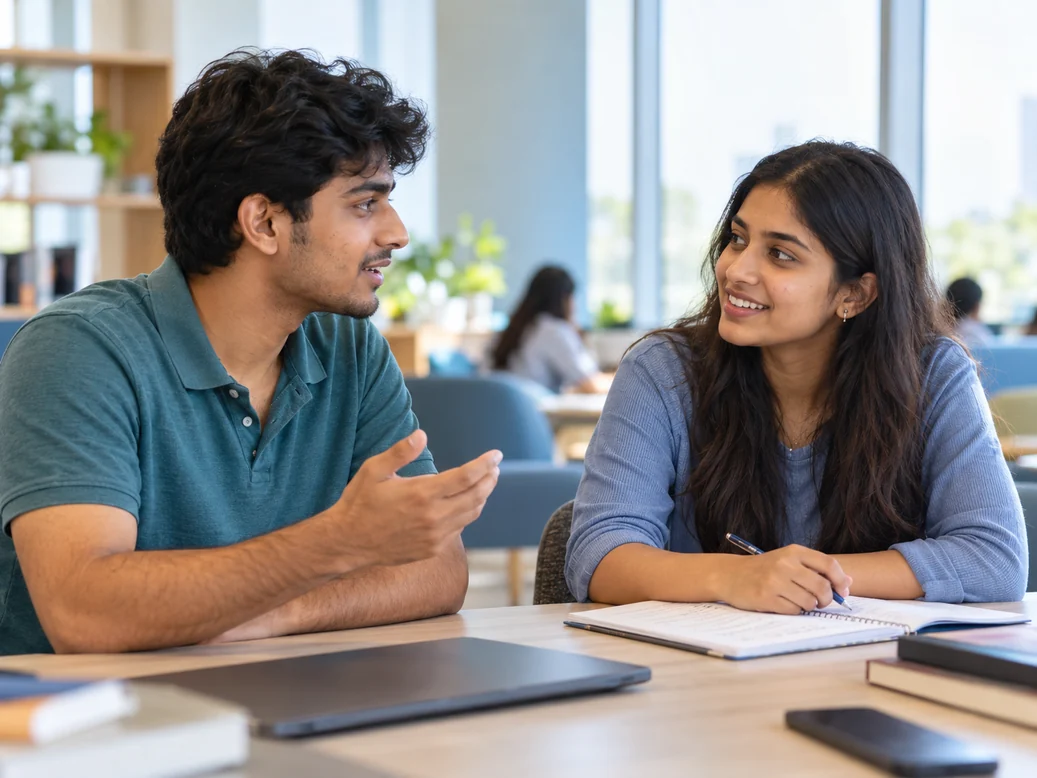 Students building their confidence through discussion